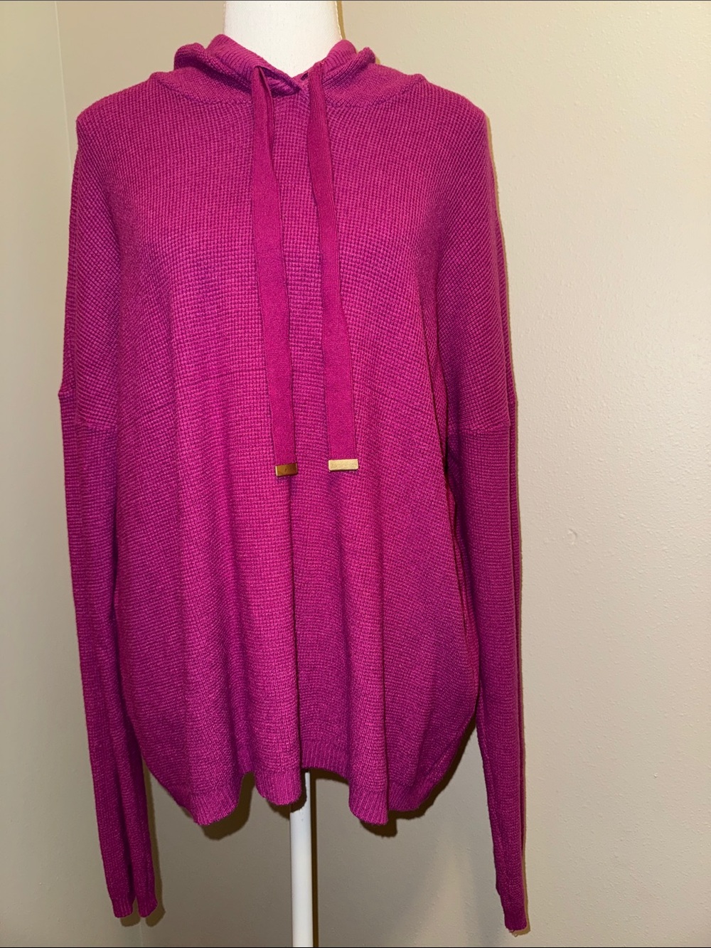 Women’s Cyrus Fuchsia Hooded Crew-Neck Sweater - XL